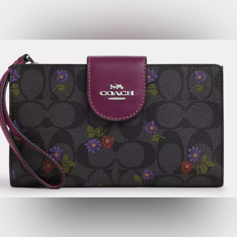 Coach Signature Canvas Wallet in Country Floral Print